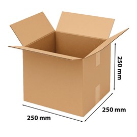 25x25x25 Çift Oluklu Karton Kutu – Küçük ve Sağlam Kare Koli Modeli